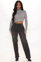 Night Out In New York Straight Leg Jeans - Black Ins Street